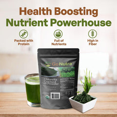 Go Nutra Chlorella Powder scoop for easy daily servings in shakes