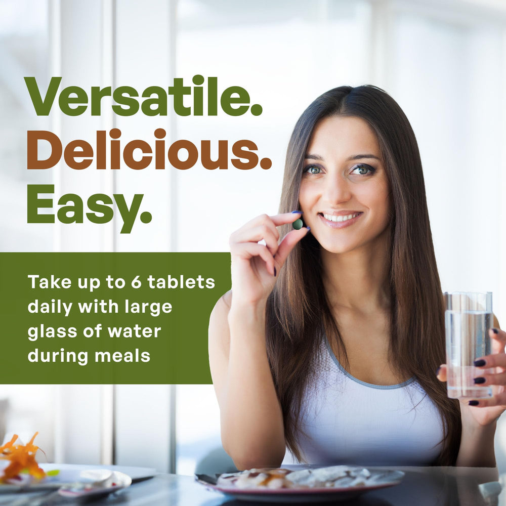 Go Nutra Spirulina tablets ingredients panel for trusted nutrition