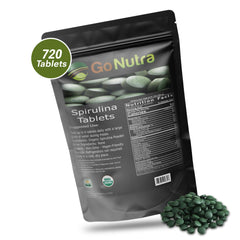 Go Nutra Spirulina non-GMO seal emphasizes clean sustenance