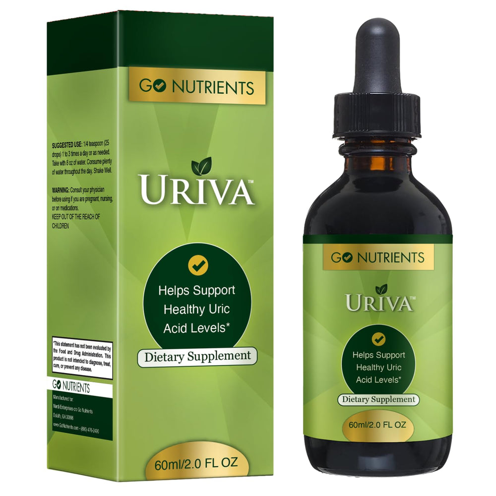 Go Nutrients Uriva celery seed formulation highlights cleansing blend supporting balanced uric acid.