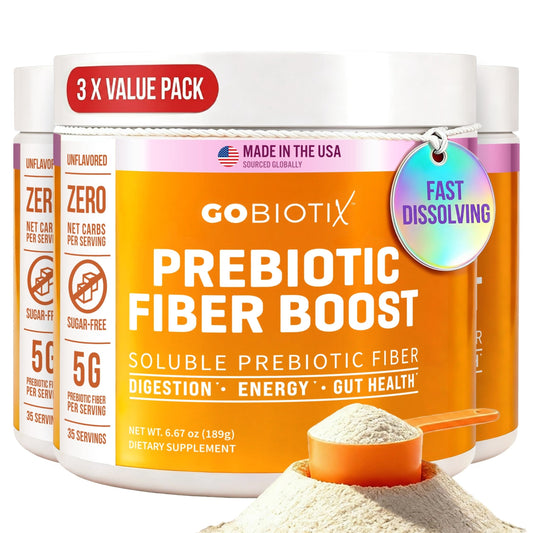 GOBIOTIX Fiber Supplement bottle pour for easy daily gut support.