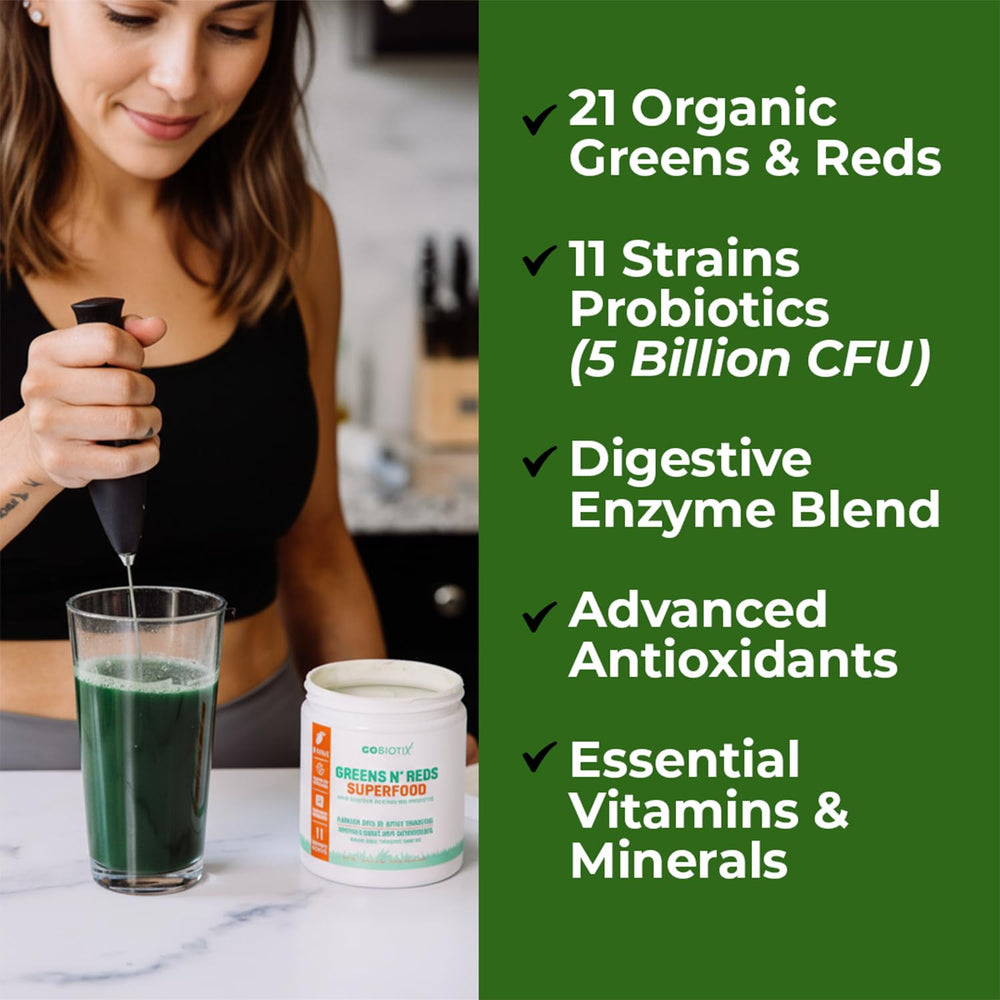 GOBIOTIX Greens Powder mango serving for fruity wellness