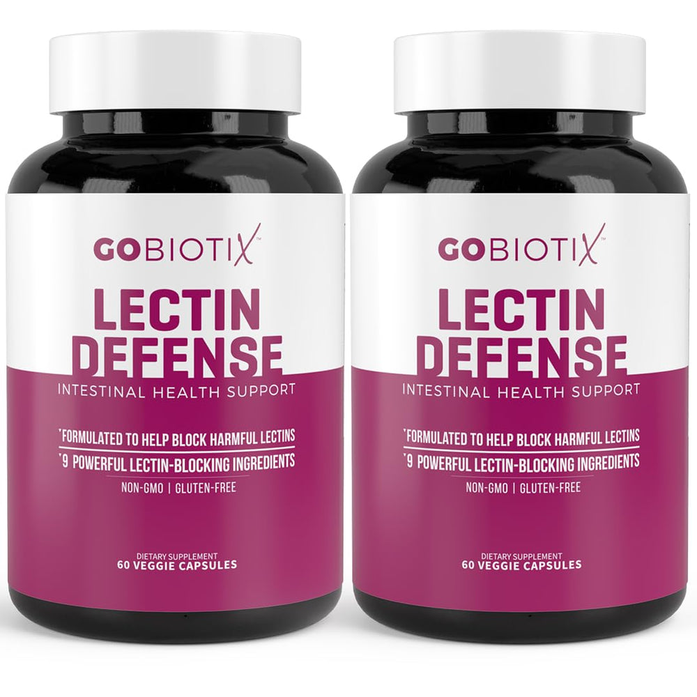 GoBiotix Lectin Defense bottle front view highlighting digestive comfort potential