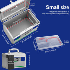 GODLONSEN medicine lock box blue with keys ensures controlled access