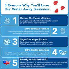 Label close-up showing vegan and non-GMO formulation of GOJOY Water Away.