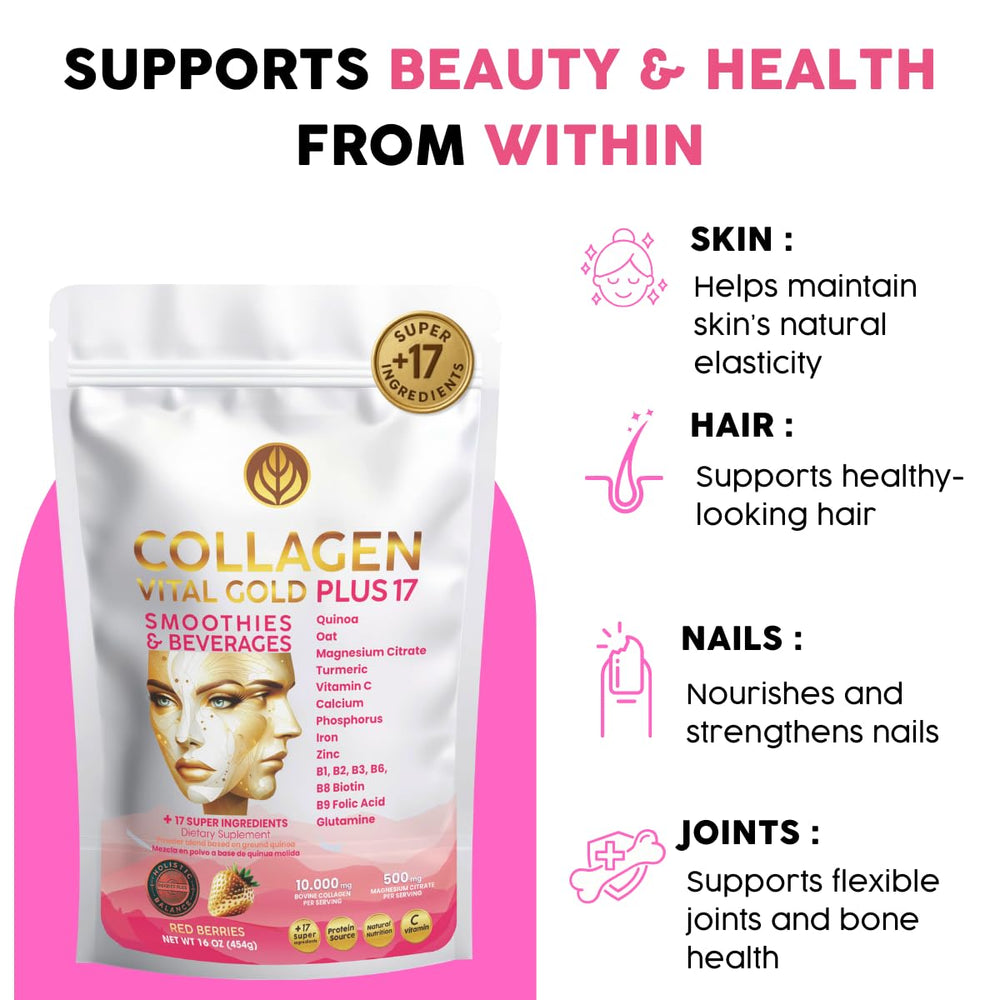 Gold Vital Life powder dissolving in water for a smooth, convenient mix