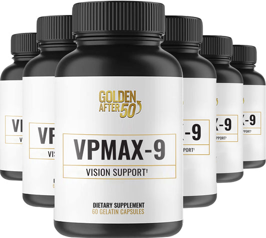 Golden After 50 VPMax-9 bottle front for eye care daily support