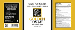 Golden Tiger Pain Relief Cream application close-up, ideal for sore muscles and everyday recovery.