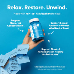 Ingredients panel emphasizes KSM-66 and added Vitamin D2