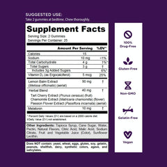Goli nutrition facts label highlighting vegan, gluten-free, and gelatin-free formula.