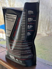 Goliath Labs whey powder serving area shows accurate dosage.