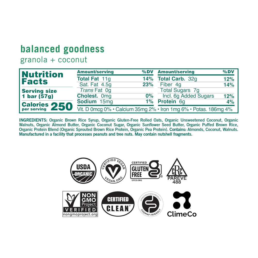 GoMacro granola coconut bar close-up showcases plant-based protein for energy