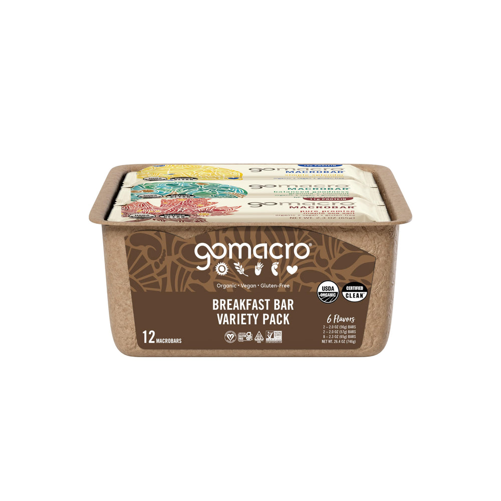 GoMacro MacroBar Cherries Berries front view with vibrant fruit notes.