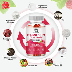 GONGOTA magnesium glycinate gummies label close-up highlights key ingredients.
