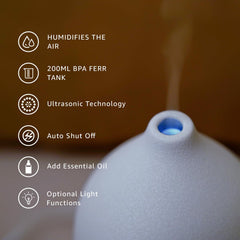 GooAmp auto shut-off keeps diffuser safe when water runs low.