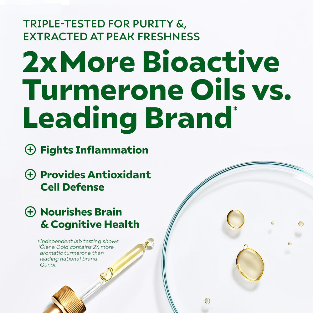 Close-up of Good Mana Olena Gold turmeric capsules highlighting vegan formula.