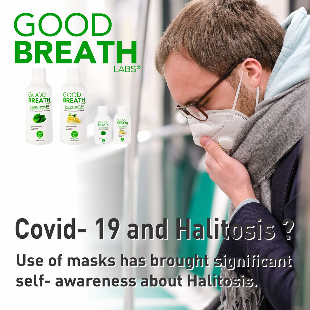 Goodbreath Mint Mouthwash mint swirl label hints refreshing taste.