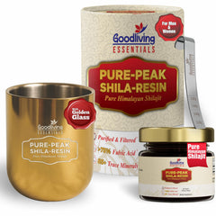 Goodliving Essentials Pure Himalayan Shilajit Resin jar offering potent energy support for daily routines.
