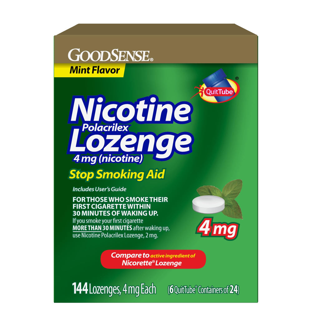 GoodSense 4 mg mint lozenge packaging for discreet on the go quit aid