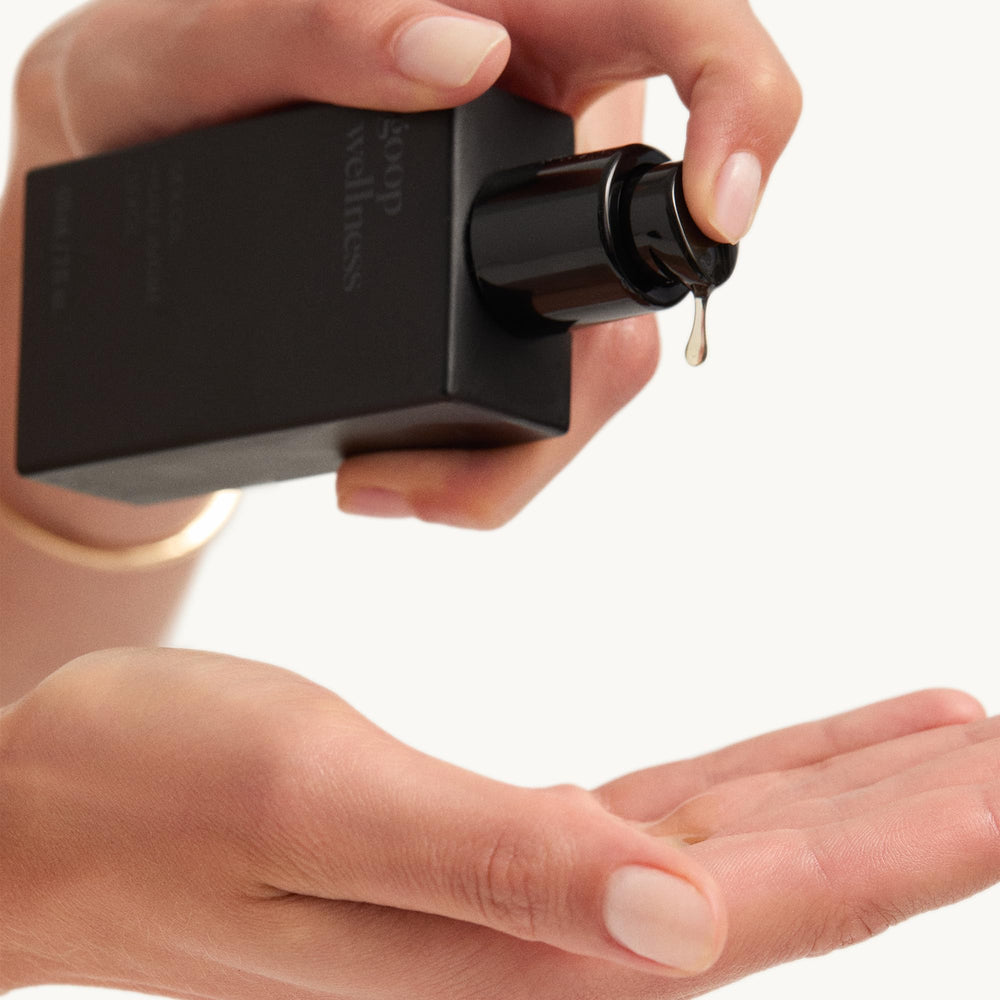 goop Wellness Sex Oil saffron and goji ingredients evoke warm sensory experience.