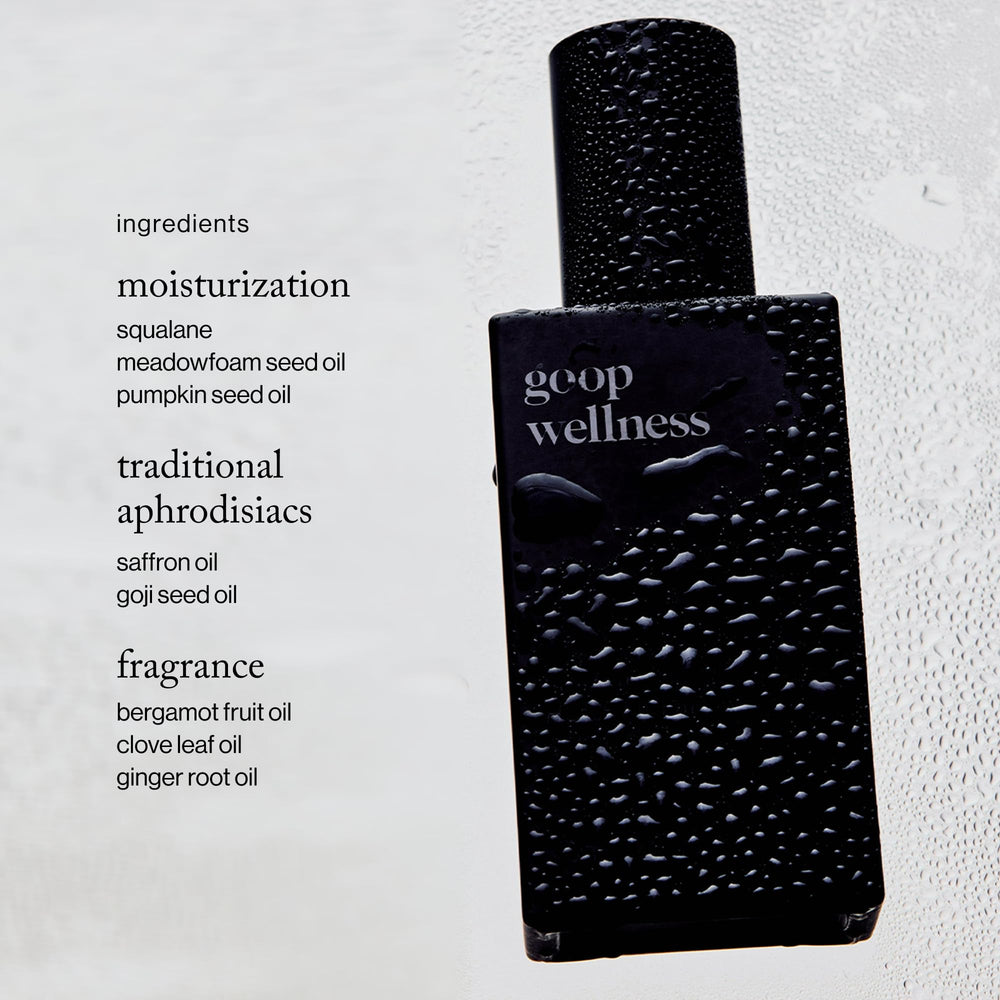 goop Wellness Sex Oil jelly texture glides smoothly, leaving skin nourished.