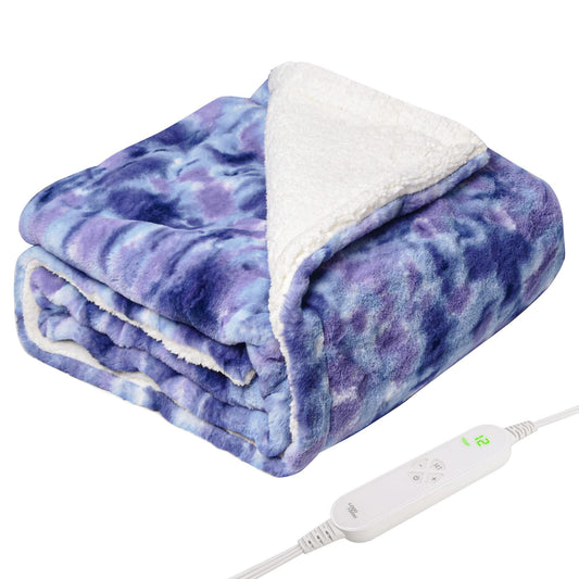 GOQO TOMO heated blanket wrapped on a sofa for full-body warmth during lounging