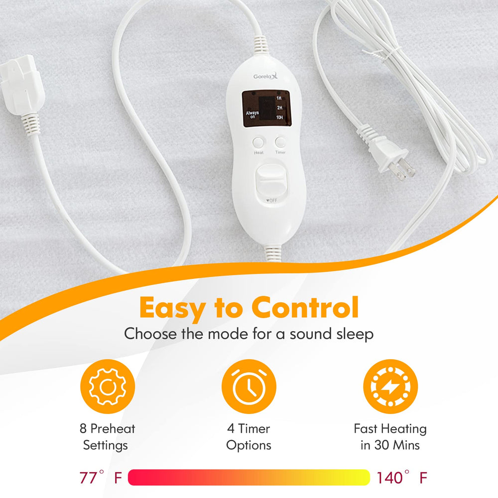 GORELAX fast heating delivers quick, cozy warmth for chilly nights.