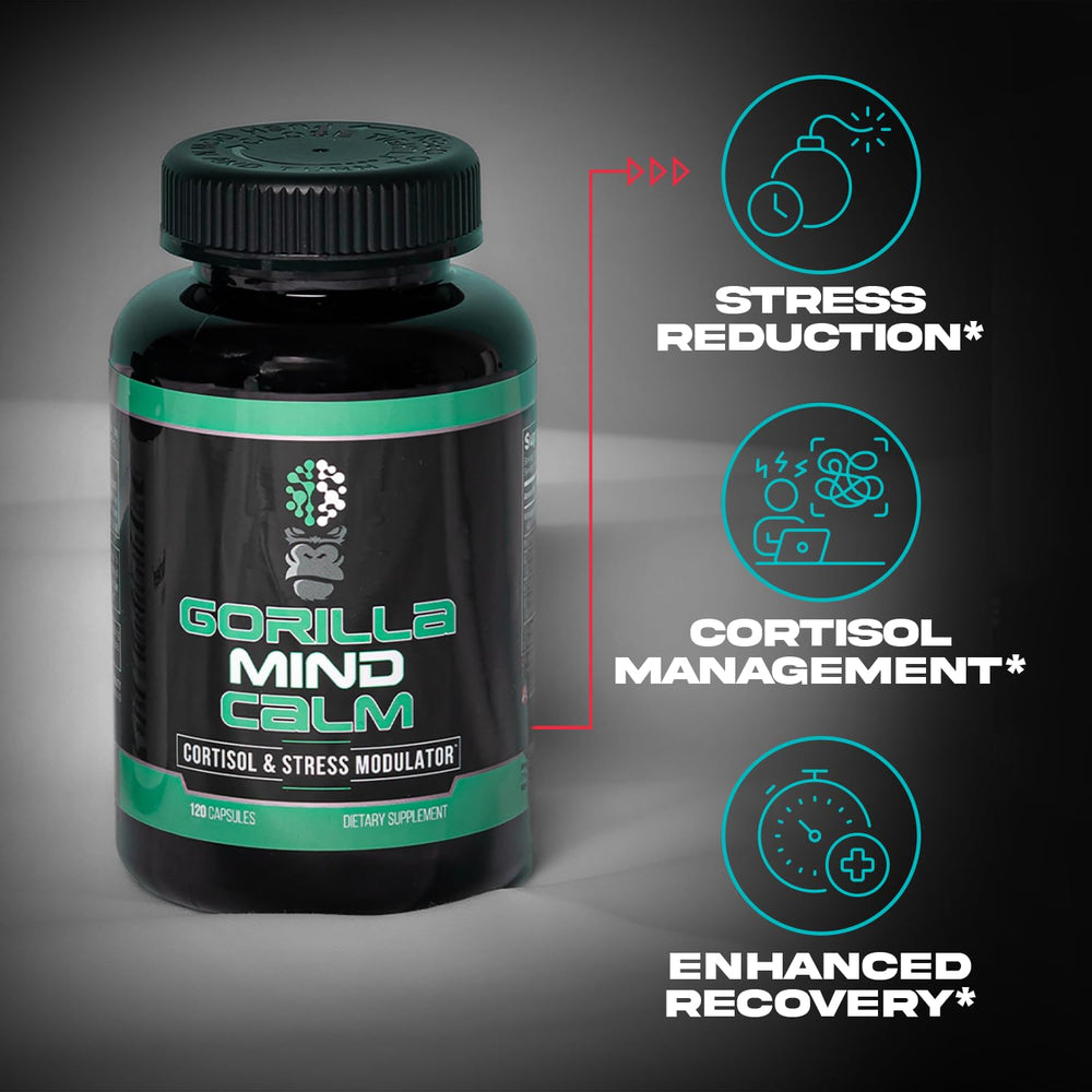 Gorilla Mind Calm front view signals a compact, potent stress relief option.
