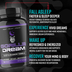 Gorilla Mind Dream on a bedside table beside a pillow for easy nightly use.