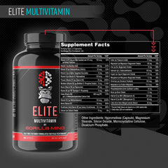 Capsules pouring from Gorilla Mind Elite bottle for easy, on-the-go use.