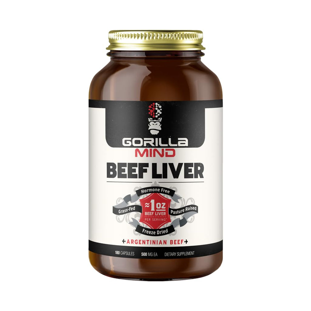 Gorilla Mind freeze-dried beef liver capsules for convenient daily nutrition.