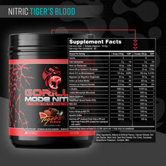 Gorilla Mind Gorilla Mode Nitric Upgraded powder scoop indicates precise dosing for NO support.