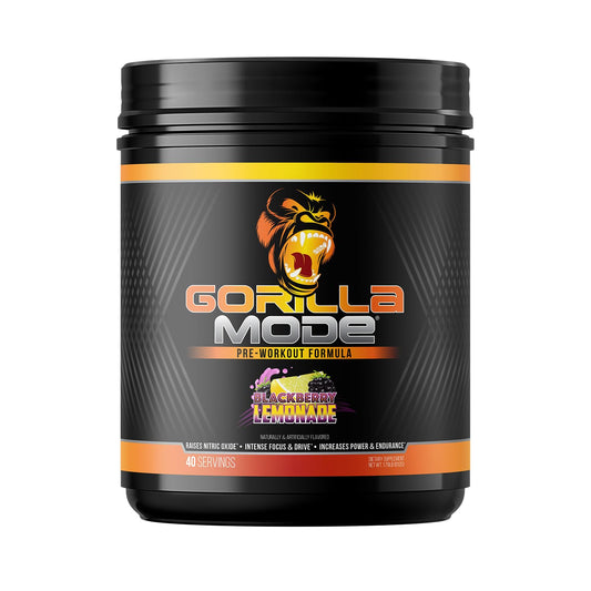 Gorilla Mind Pre Workout bottle front signaling energy and pumps