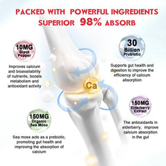 Ingredients panel of GORNVB gummies featuring D3, K2, magnesium and zinc.