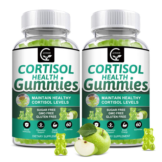 GORNVB Cortisol Gummies bottle on a calm desk for daily calm and focus