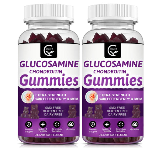 GORNVB bottle front with glucosamine chondroitin gummies for daily mobility support