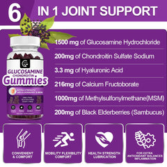 GORNVB label detail shows glucosamine, MSM, and chondroitin blend