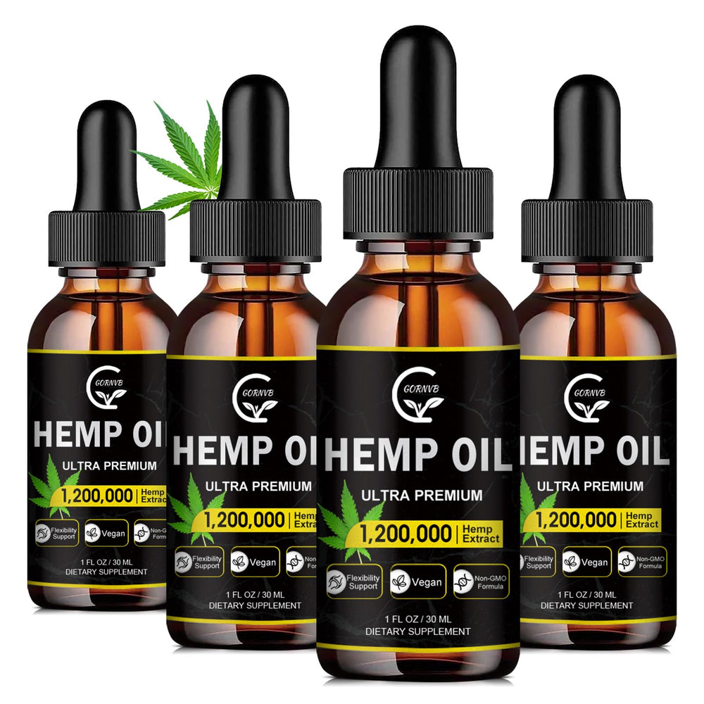 GORNVB High Potency Hemp Oil bottle front view for daily use.