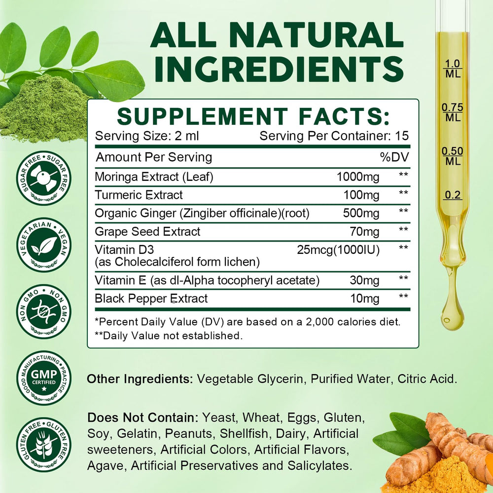 GORNVB Moringa Drops pour shot with convenient dropper for drinks.