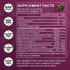 GORNVB Quercetin Gummies ingredients highlighted for immune balance.