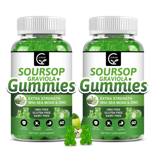 GORNVB Soursop Gummies pack front view, convenient two-pack for daily wellness.