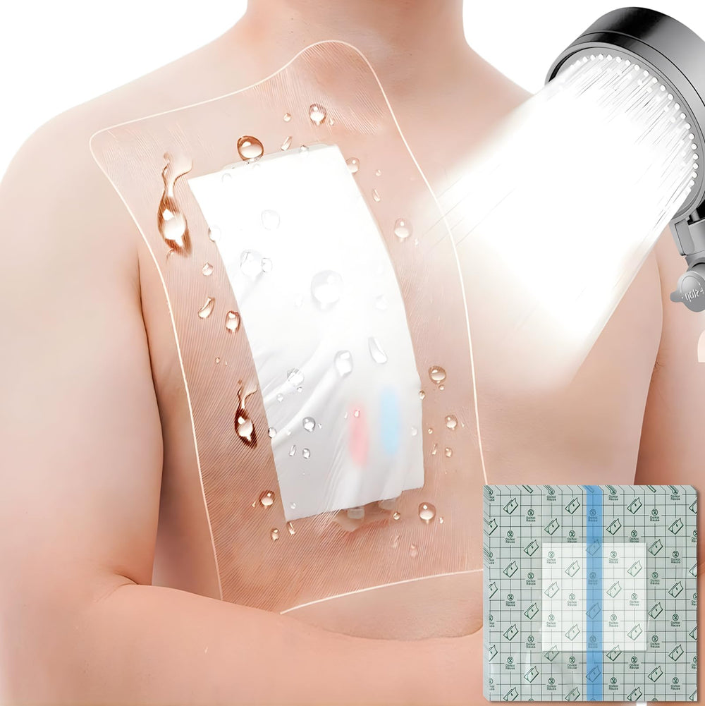 GoToHere incision bandage shower cover with non stick center pad keeps wounds dry during showering.