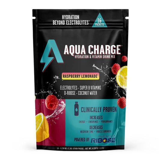 Grab The Gold Aqua Charge stick pack for on-the-go hydration.