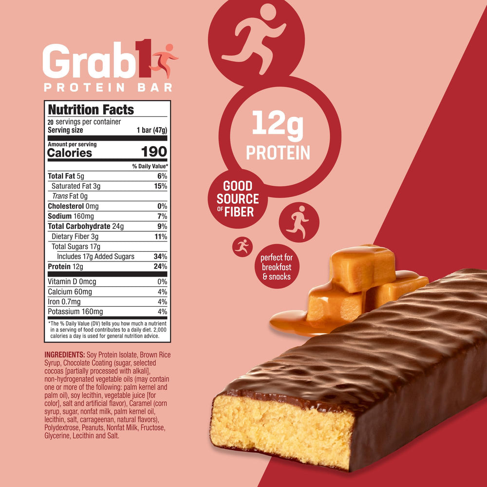 Grab1 Caramel Deluxe bar texture close-up highlights rich chocolate coating and chewy caramel