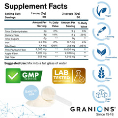 Granions Psyllium Husk Powder in yogurt bowl pairs with breakfast.