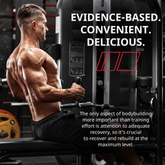 Granite Supplements Recovery blue crush flavor in a shaker for sustained energy during training.