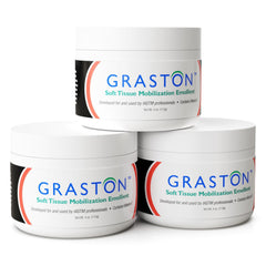 Graston vitamin E emollient cream jar for therapy sessions, smooth glide.