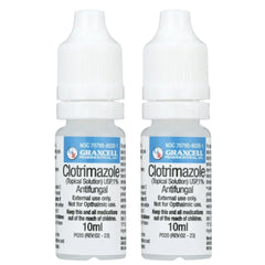 Graxcell bottle front showing 1% clotrimazole antifungal topical for skin care.