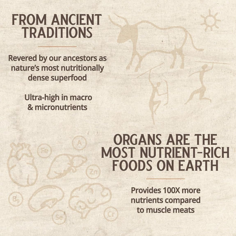 GRAZIN HEALTH grass-fed bovine-organ nutrition packaging suggests clean ancestral nutrition
