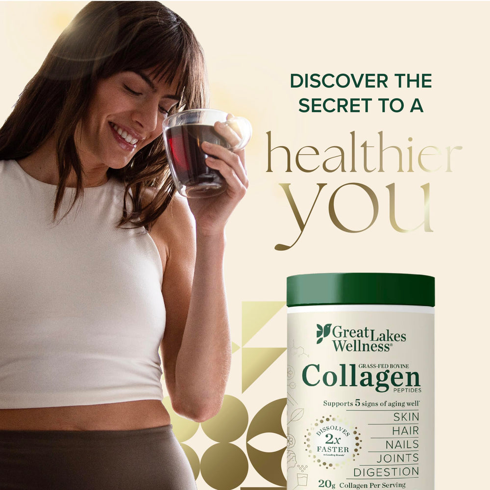 Great Lakes Wellness Collagen Peptides added to coffee for neutral flavor